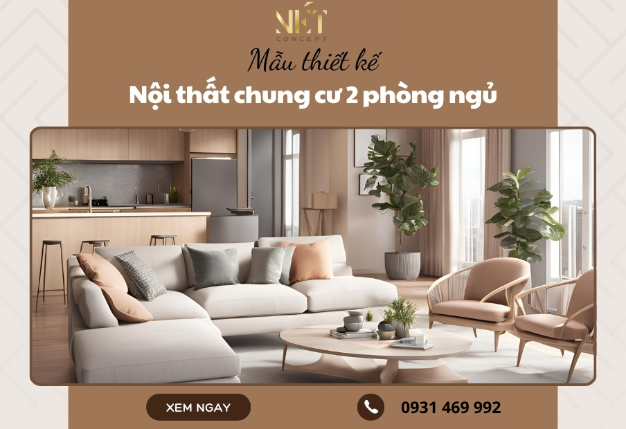 Mau thiet ke noi that chung cu 2 phong ngu